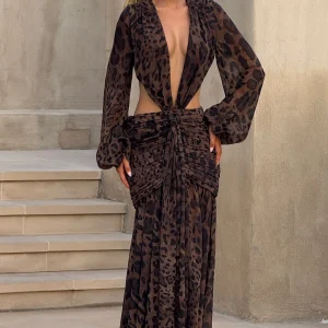 Andrina Robe Longue - Imprimé Léopard