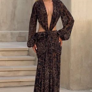 Andrina Robe Longue - Imprimé Léopard