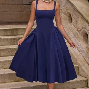 Betty Robe Mi-Longue - Bleu Marine