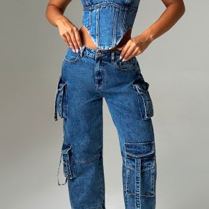 Brooklyn Pantalon Cargo - Bleu Foncé