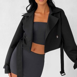 Caprice Manteau Trench Court - Noir