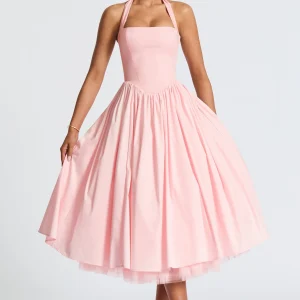 Cressida Robe Mi-Longue - Blush