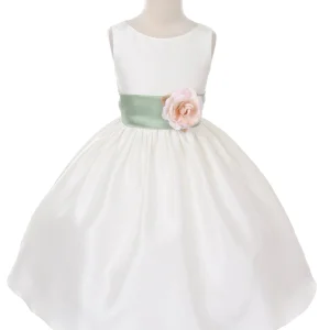 Robe ivoire ruban Sauge