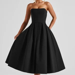 Edith Robe Mi-Longue - Noir