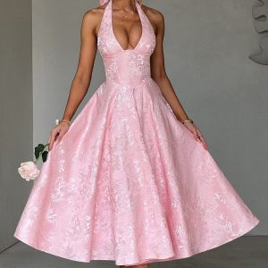 Effie Robe Mi-Longue - Blush