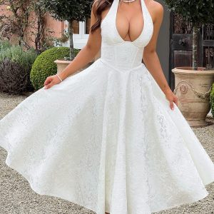 Effie Robe Mi-Longue - Ivoire