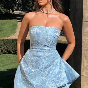 Élodie Robe Courte – Bleu