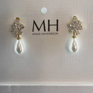 Boucle d'oreille strass et perle