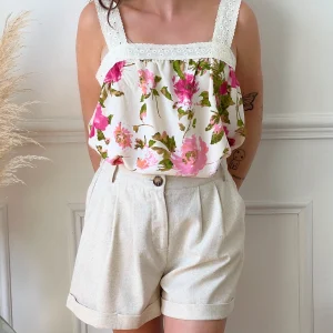 Short beige en lin : Flavia