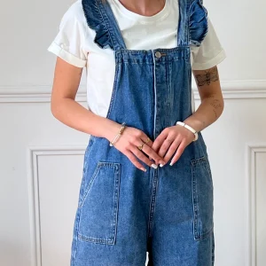 Combishort en jean : Mentisa