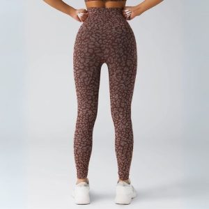 Legging Sport Femme Motif Léopard Sans Couture – Performance et Style pour Fitness Yoga