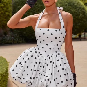 Maricia Mini Dress - Pois noirs