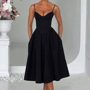 Mariella Midi Dress - Black