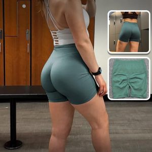 Short de Sport Femme Taille Haute Sans Couture – Effet Sculptant et Push-Up pour Silhouette Parfaite