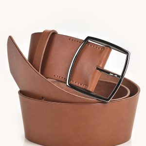 Ceinture  large cuir pleine fleur Eva