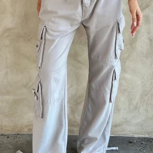 Tinashe Pantalon Cargo - Gris Clair