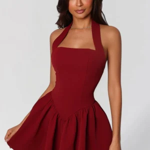 Naelis Robe Courte - Rouge Grenat